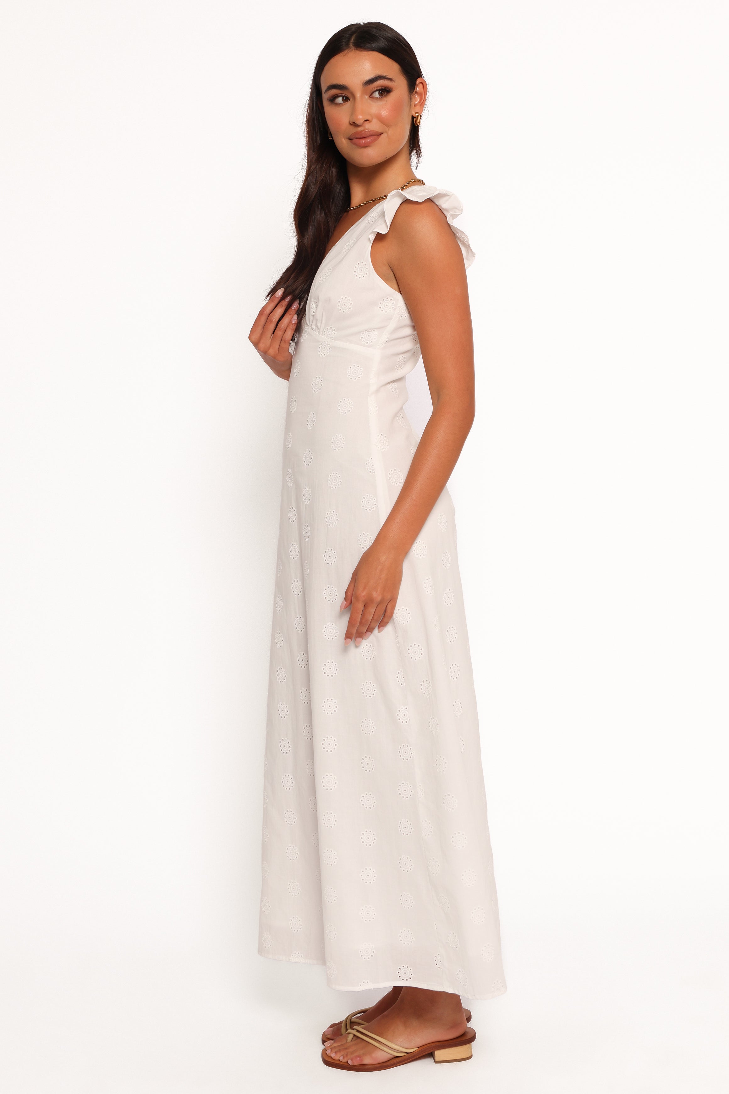 DRESSES Ensley Flutter Sleeve Maxi Dress - White