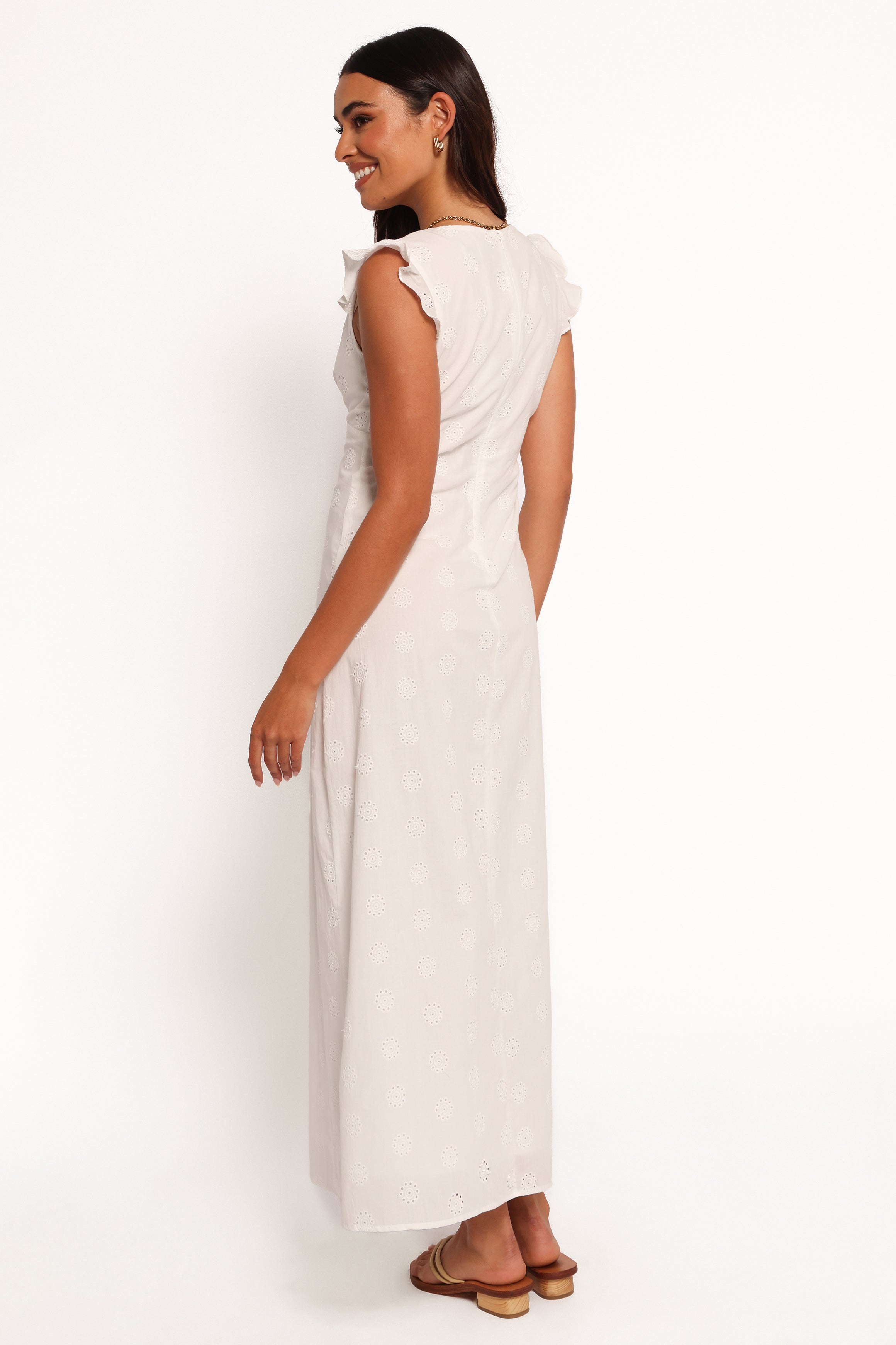 DRESSES Ensley Flutter Sleeve Maxi Dress - White