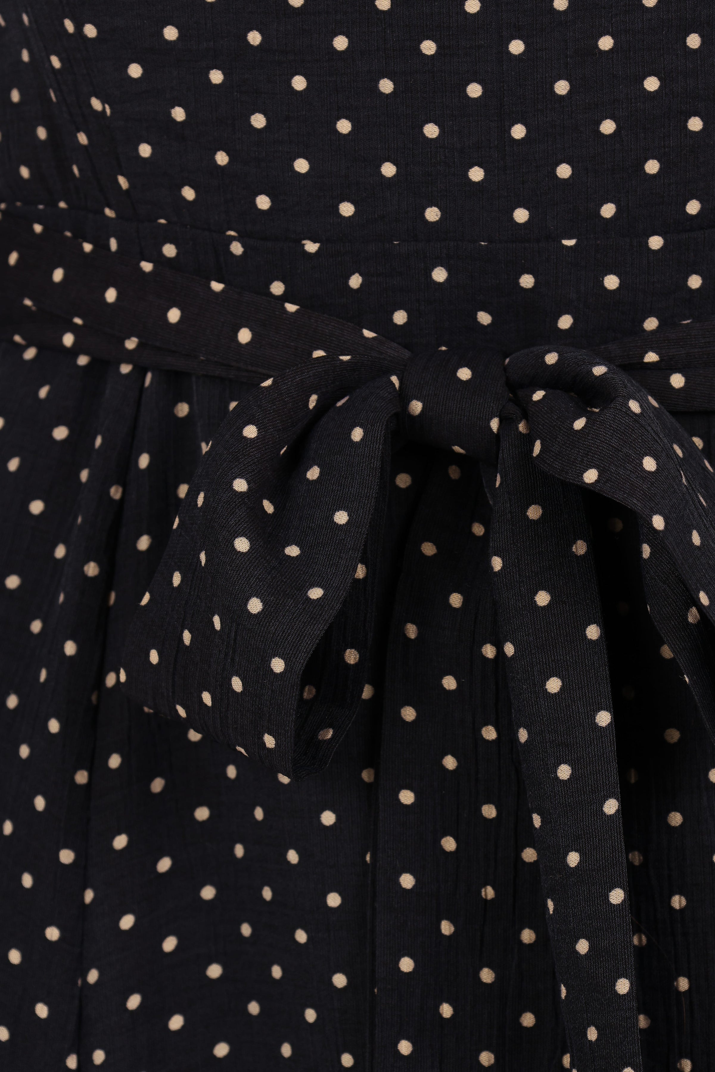 DRESSES Ettie Long Sleeve Midi Dress - Black Polka Dot