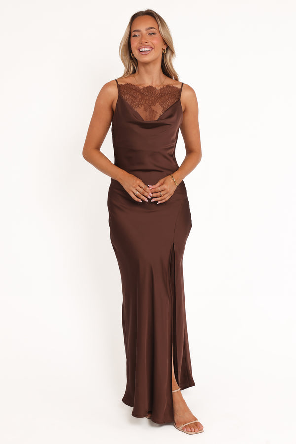 DRESSES Evana Lace Maxi Dress - Brown