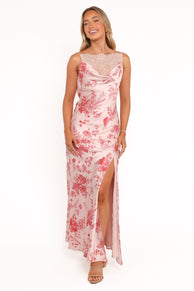 DRESSES Evana Lace Maxi Dress - Red Floral