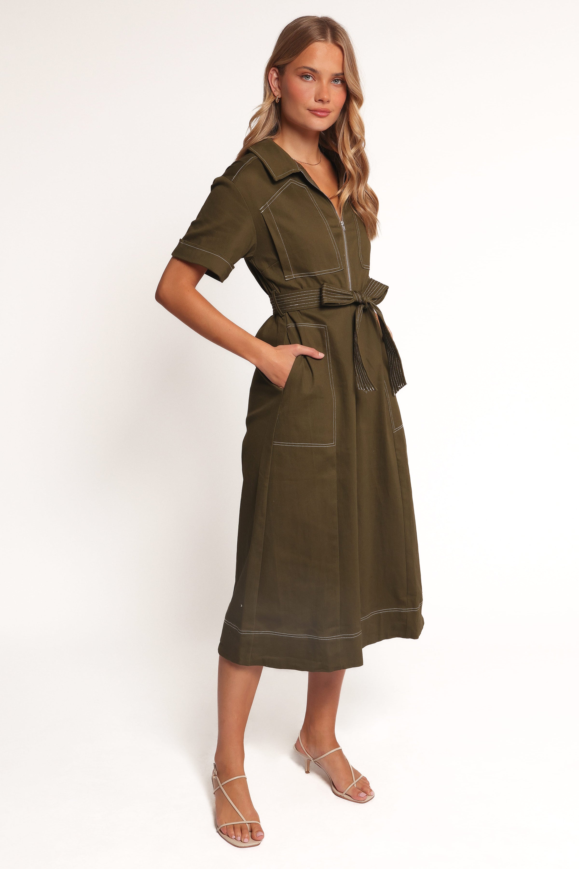 DRESSES Evans Midi Dress - Olive