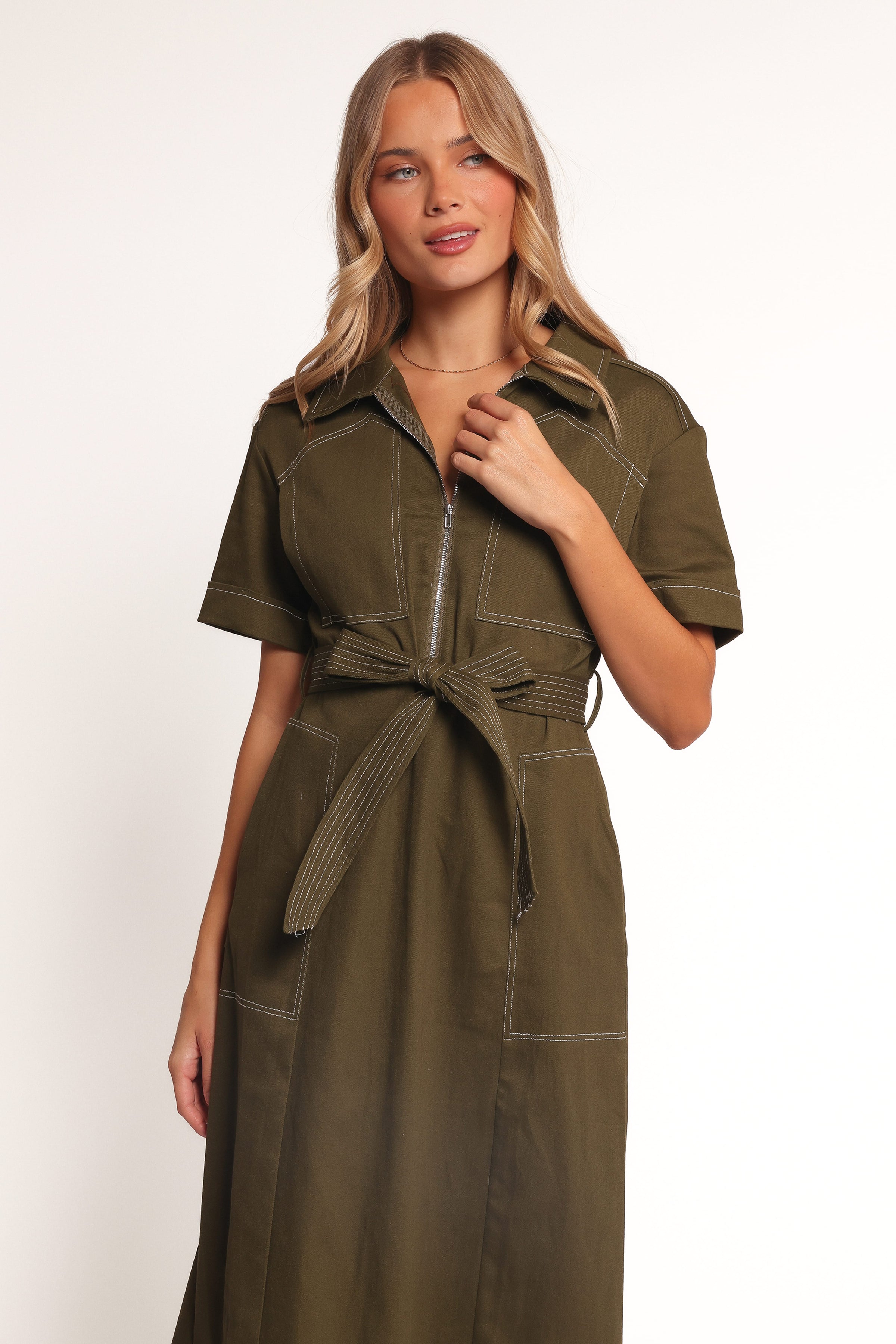 DRESSES Evans Midi Dress - Olive