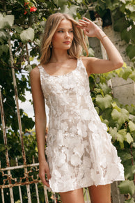 DRESSES Evelynn Mini Dress - White/Nude