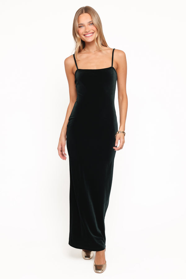 DRESSES Everlee Maxi Dress - Emerald Velvet