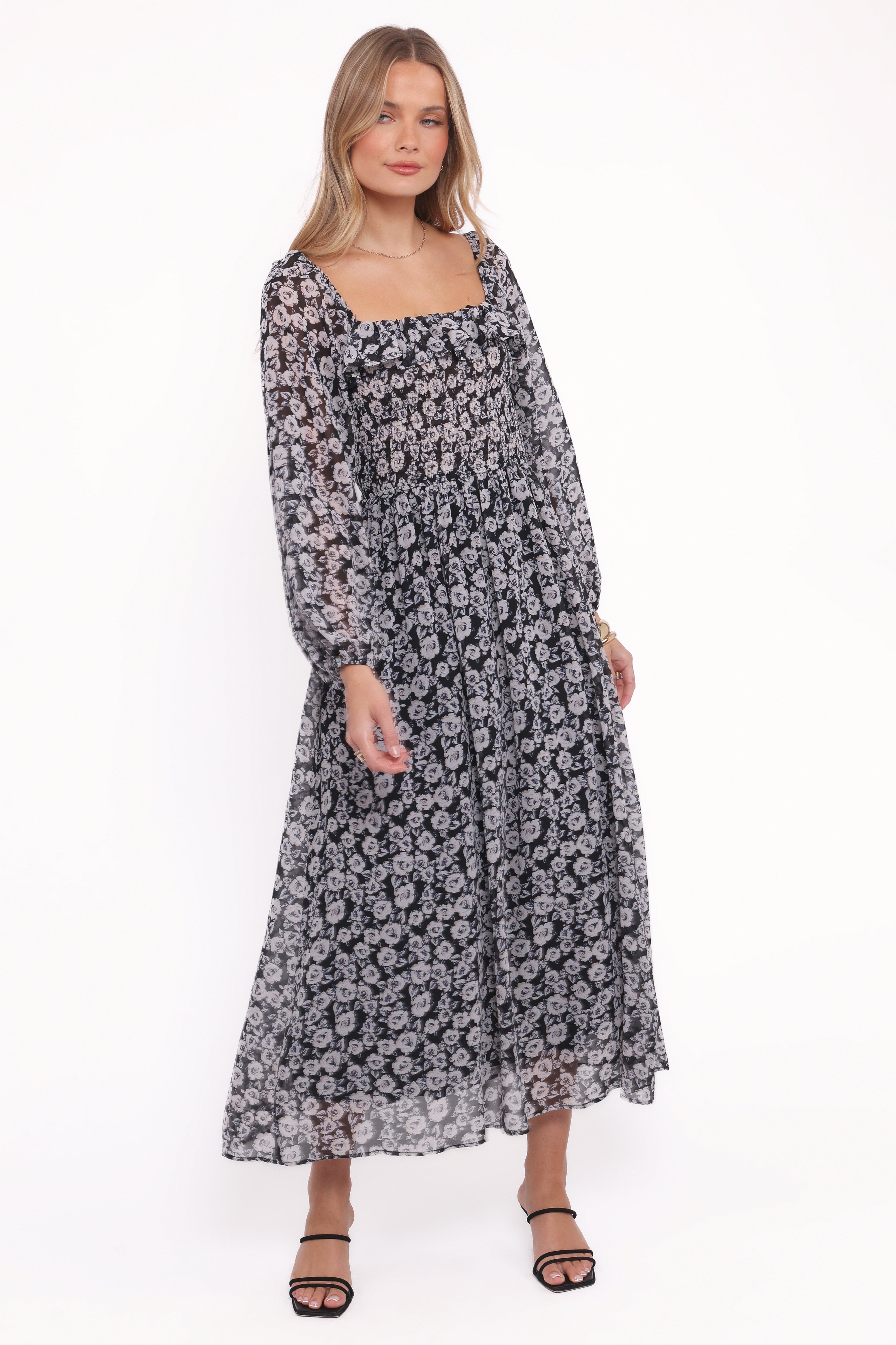 DRESSES Faith Long Sleeve Maxi Dress - Black Floral