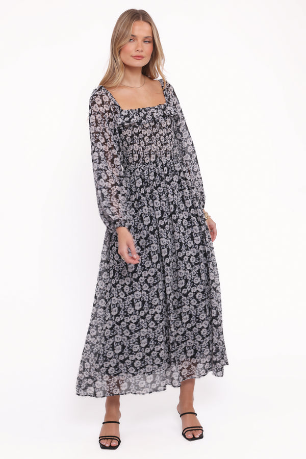 DRESSES Faith Long Sleeve Maxi Dress - Black Floral