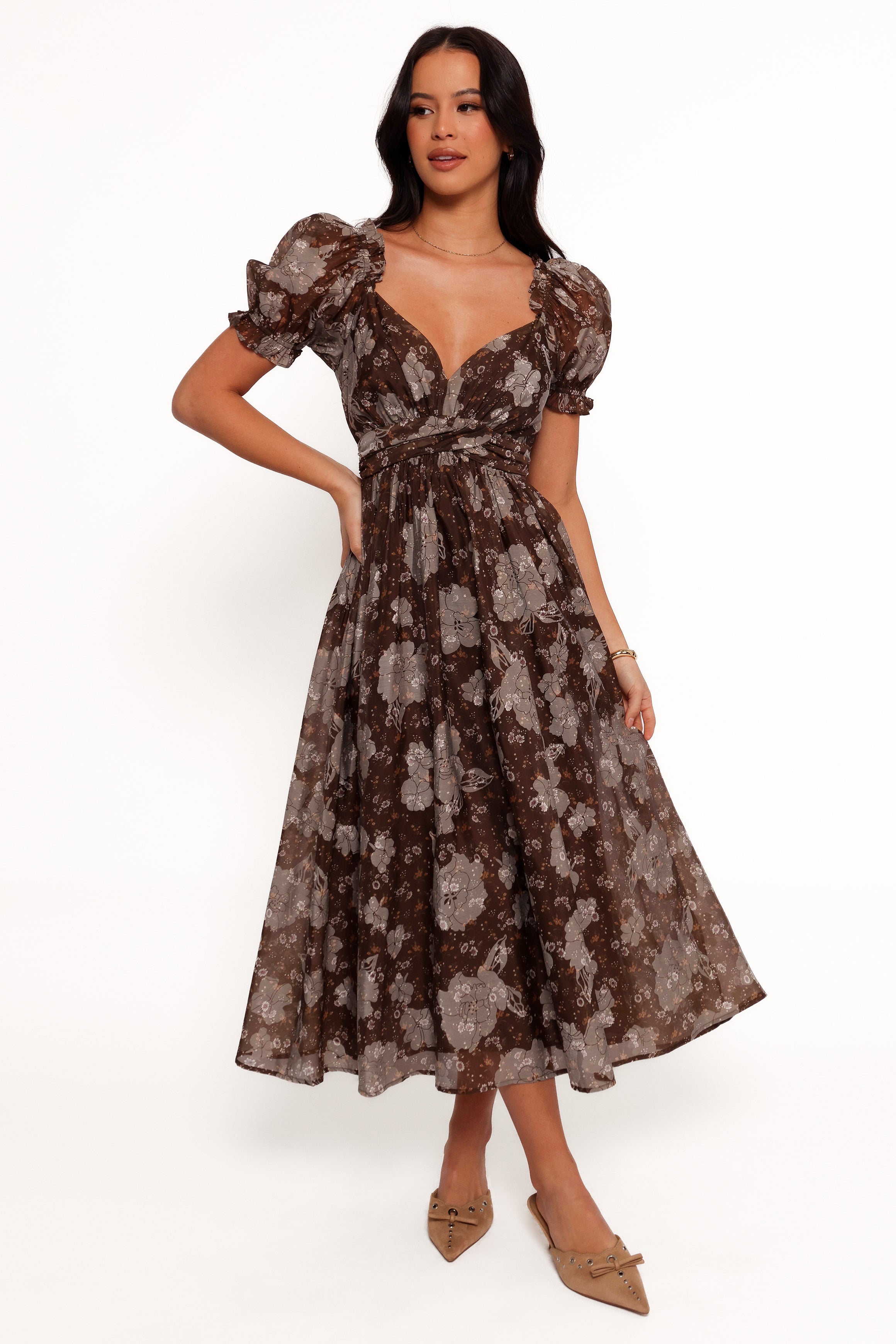 DRESSES Farryn Maxi Dress - Brown/Grey
