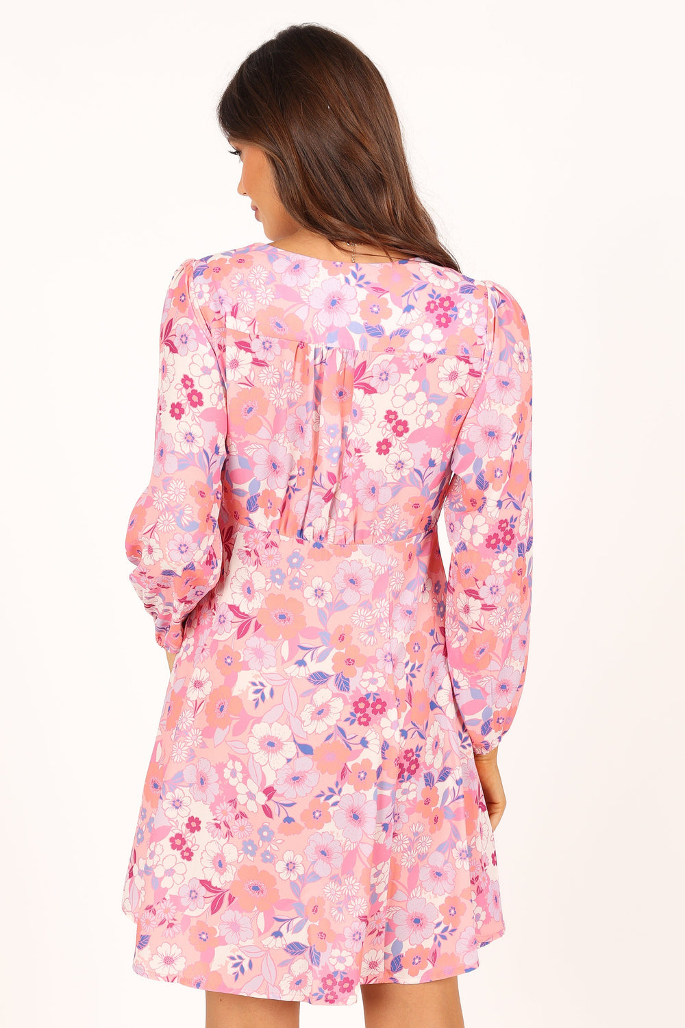 DRESSES @Finnick Long Sleeve Mini Dress - Pink Floral
