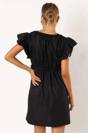 DRESSES @Fiona Ruffle Sleeve Mini Dress - Black