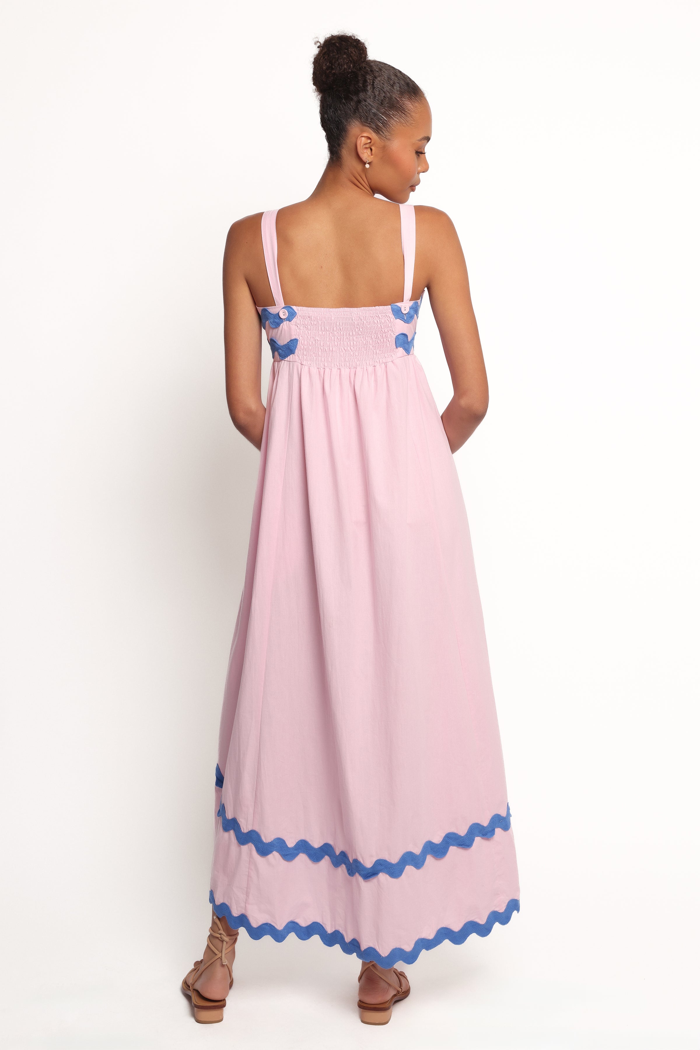 DRESSES Fitzgerald Maxi Dress - Pink/Blue Trim