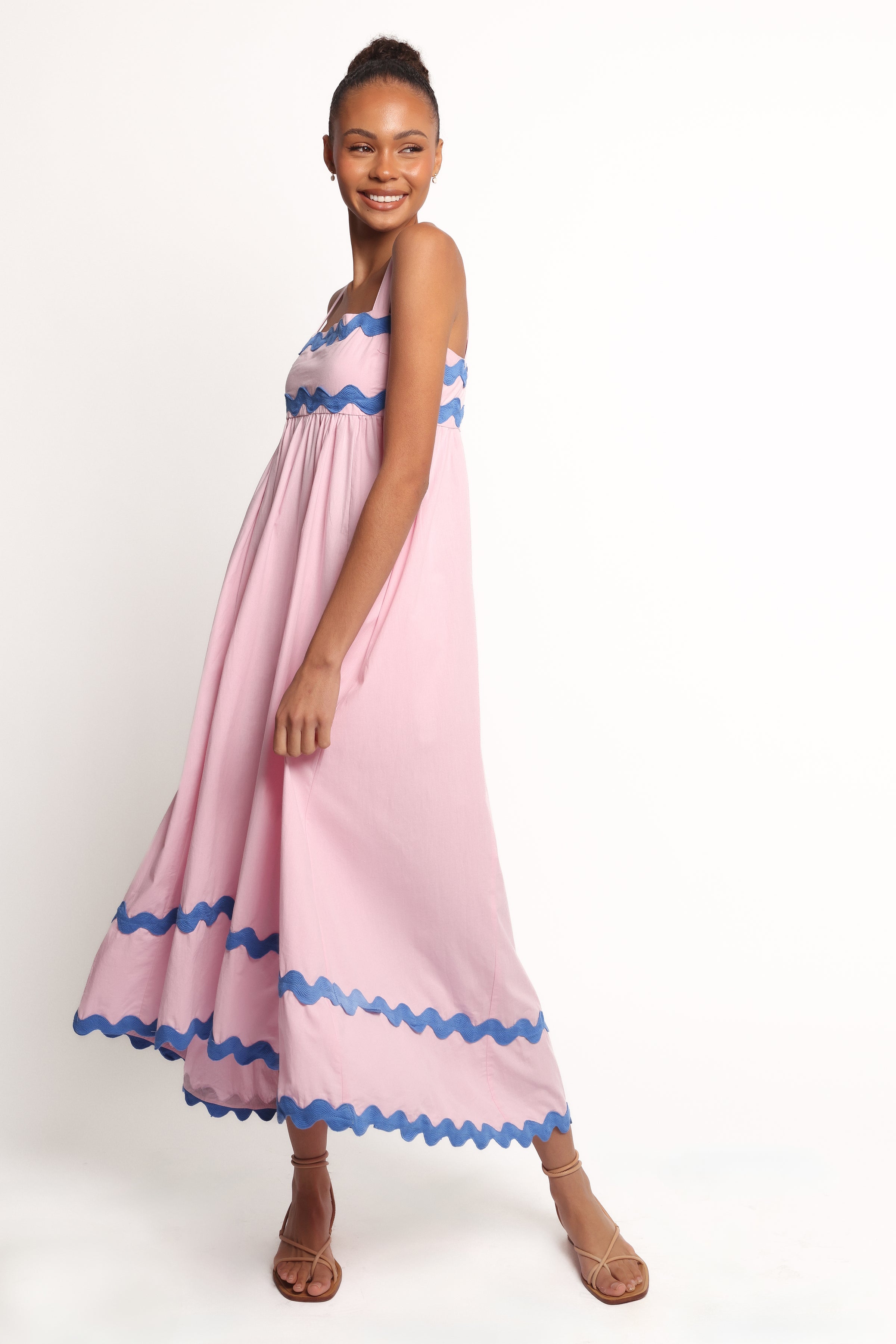 DRESSES Fitzgerald Maxi Dress - Pink/Blue Trim