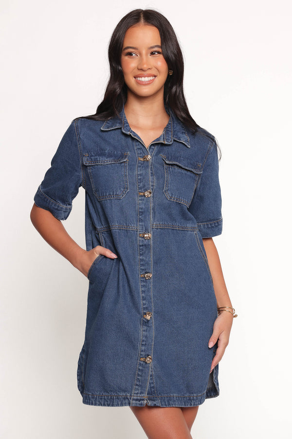 DRESSES Fleming Shirt Mini Dress - Denim