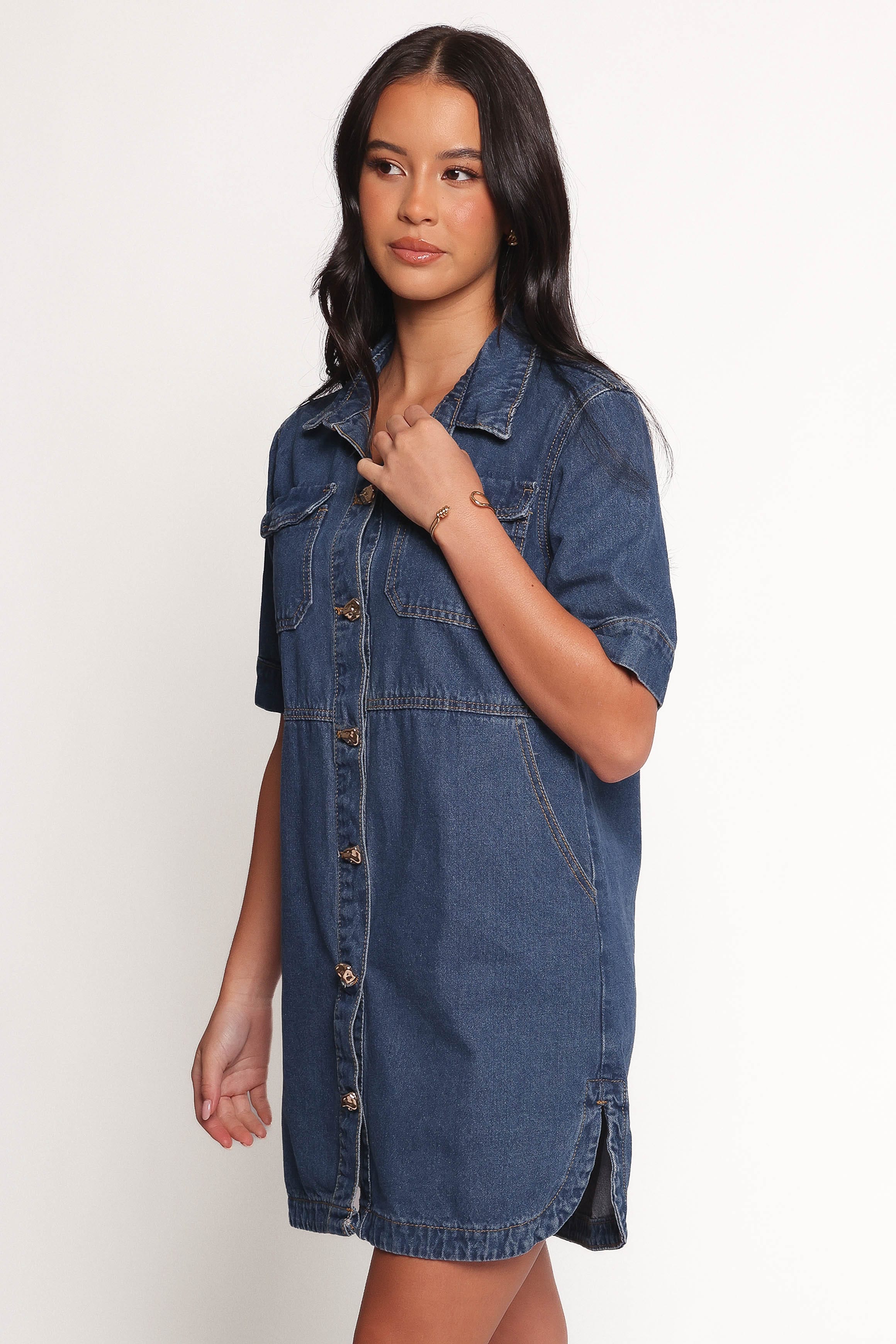 DRESSES Fleming Shirt Mini Dress - Denim