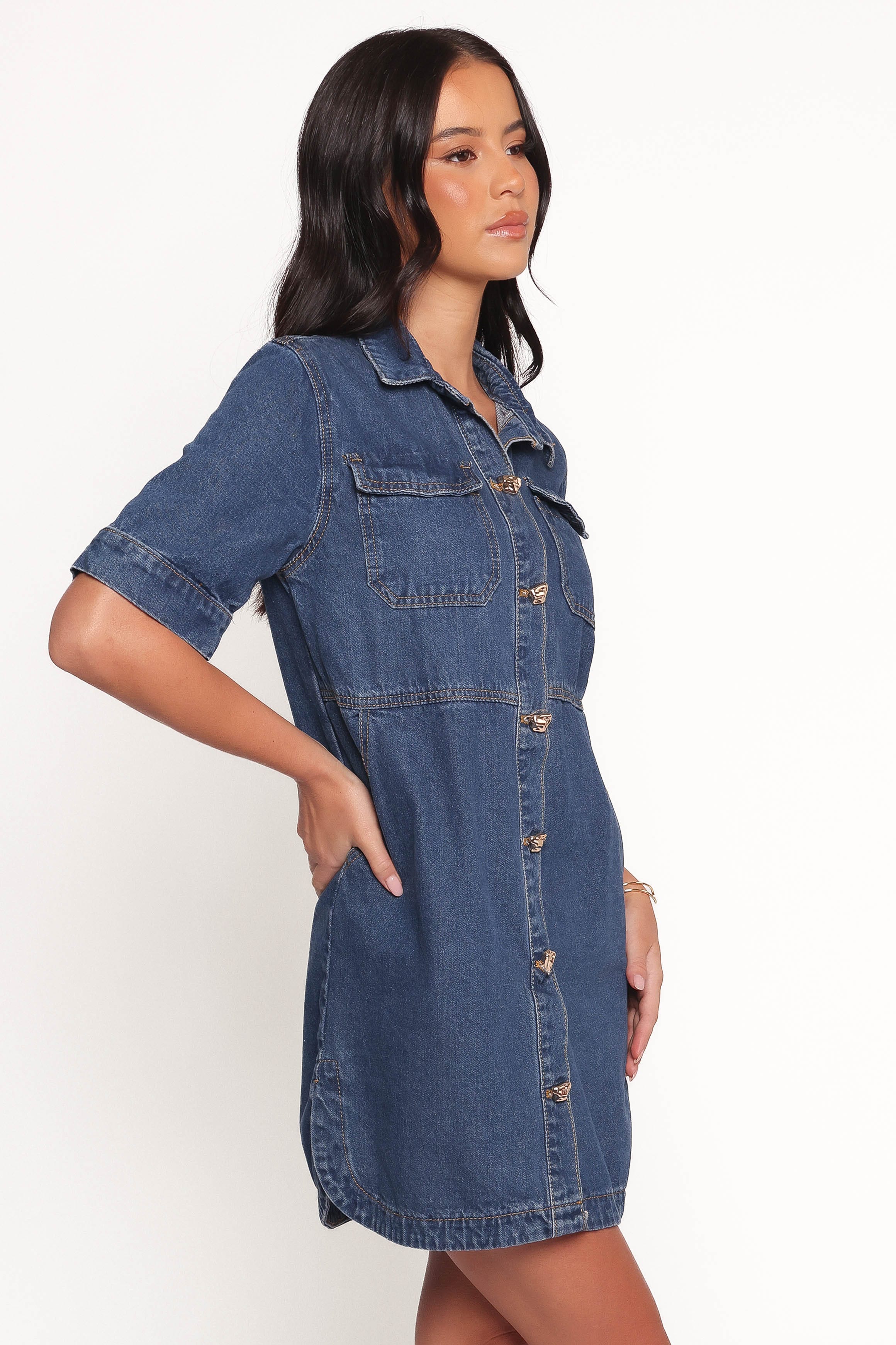 DRESSES Fleming Shirt Mini Dress - Denim