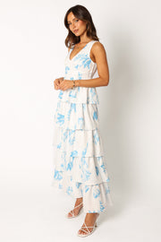 DRESSES @Flora Tiered Maxi Dress - White Floral