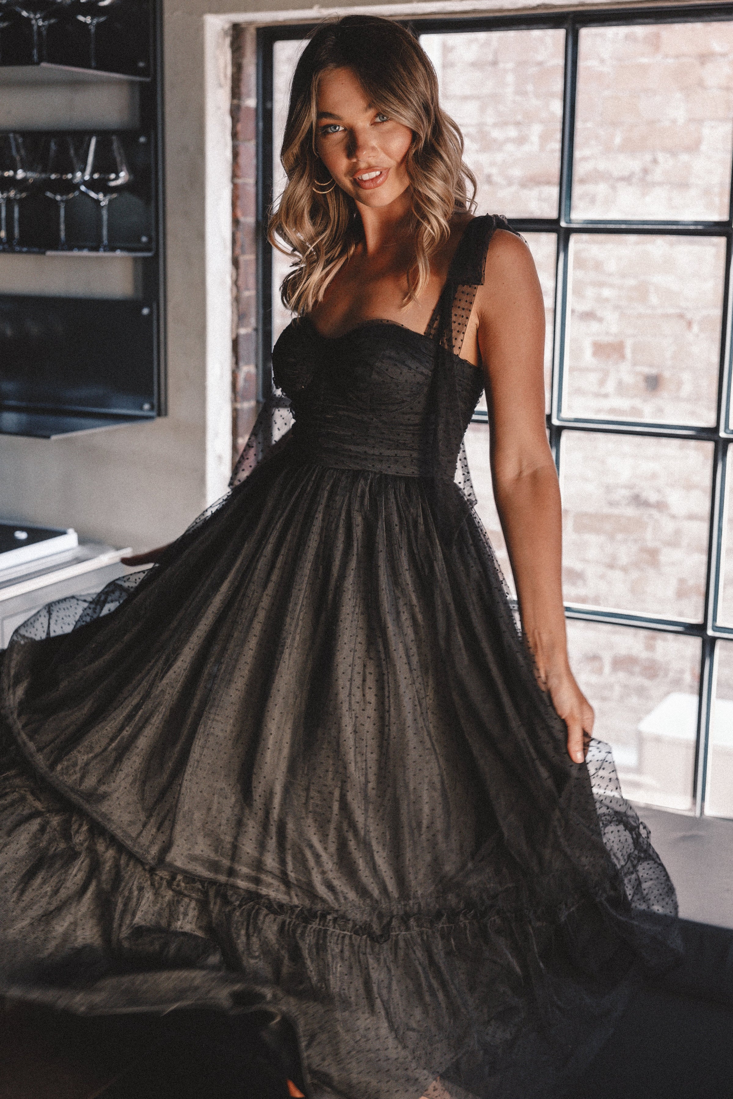 DRESSES Floret Midi Dress - Black