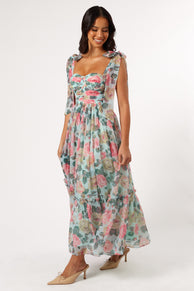 DRESSES @Floret Midi Dress - Blue Multi