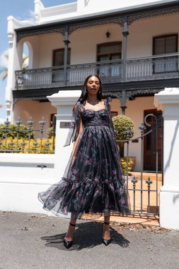 DRESSES Floret Midi Dress - Dark Floral