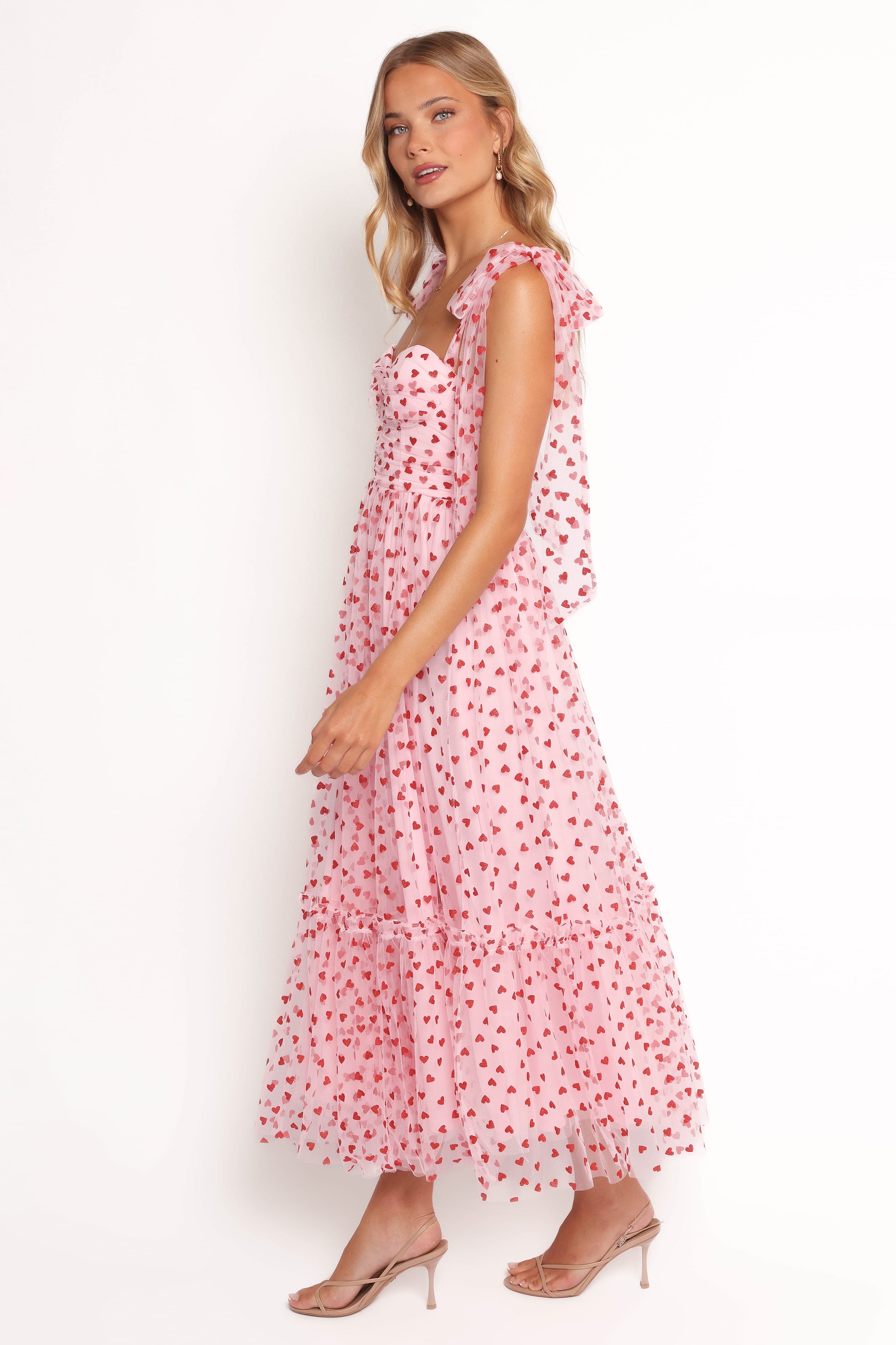 DRESSES Floret Midi Dress - Red Hearts