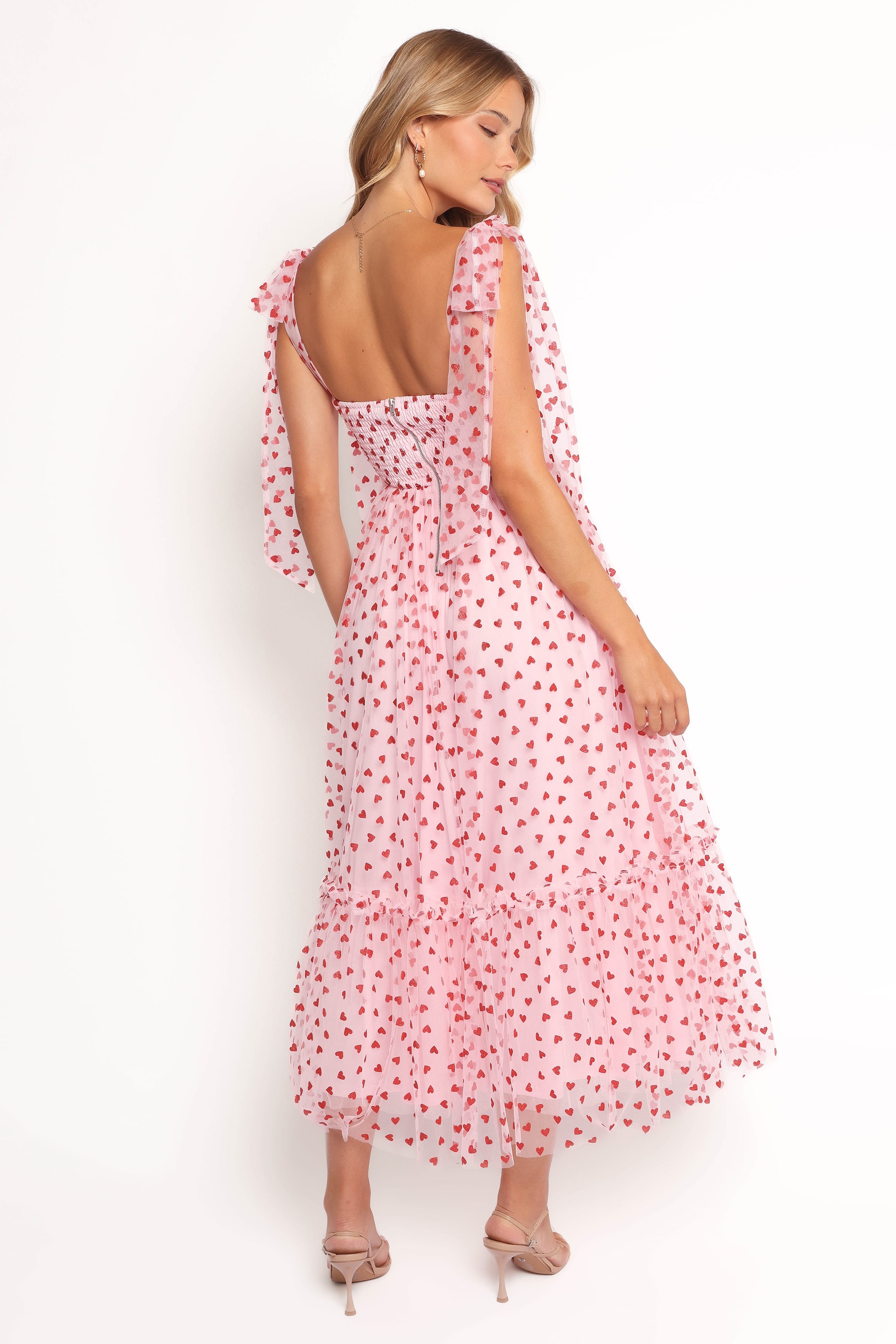 DRESSES Floret Midi Dress - Red Hearts