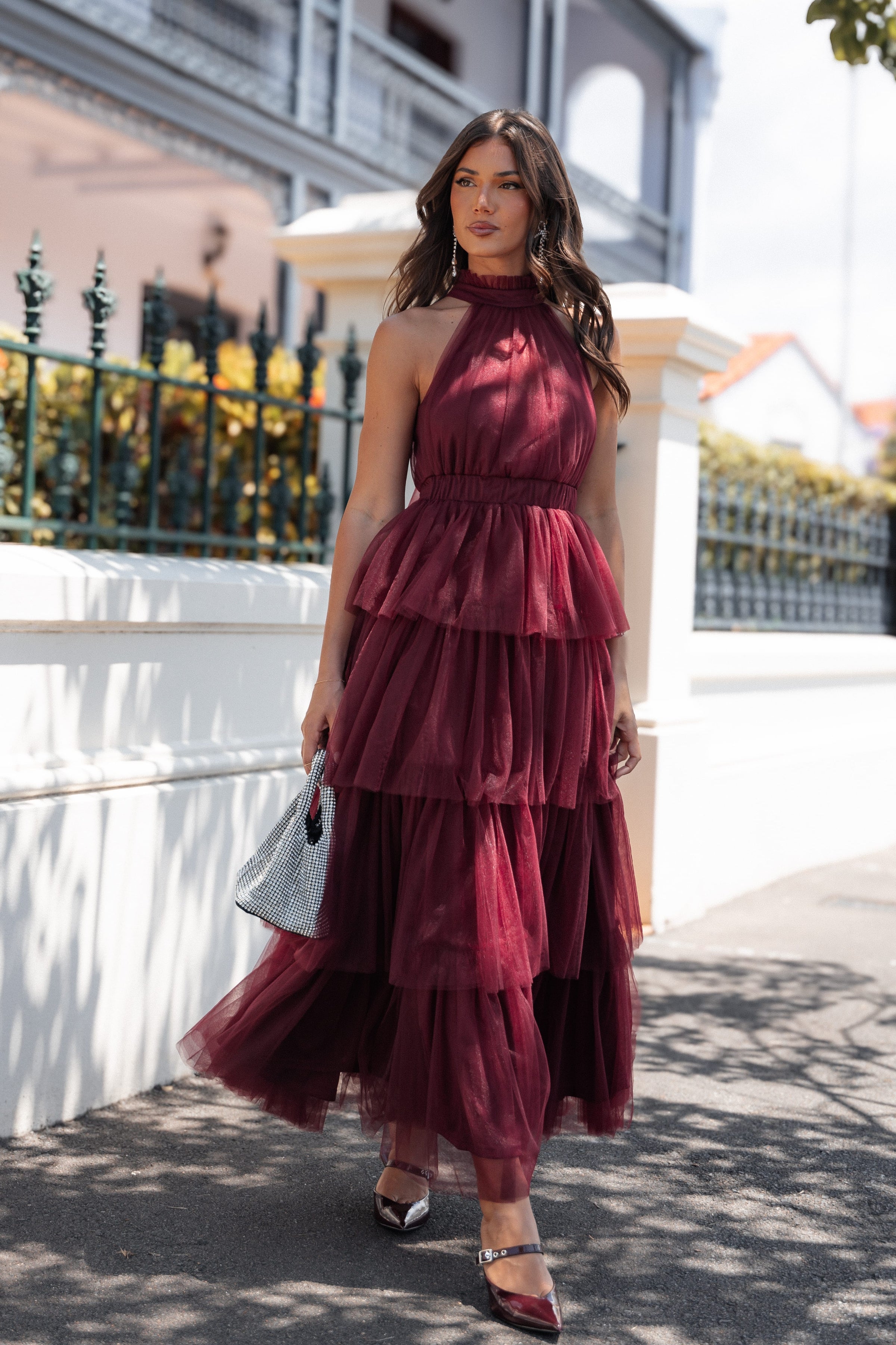 DRESSES Frances Halterneck Maxi Dress - Wine