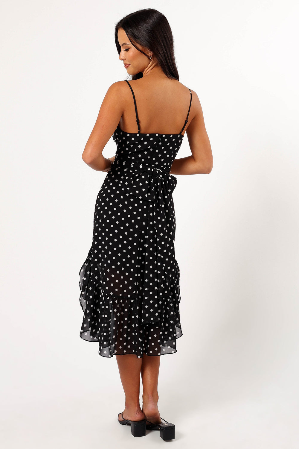 DRESSES @Francesca Midi Dress - Black Polka Dot (Hold for Euro Summer)