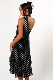 DRESSES @Francesca Midi Dress - Black Polka Dot (Hold for Euro Summer)