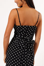 DRESSES @Francesca Midi Dress - Black Polka Dot (Hold for Euro Summer)