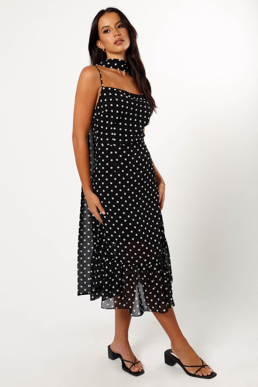 DRESSES @Francesca Midi Dress - Black Polka Dot (Hold for Euro Summer)