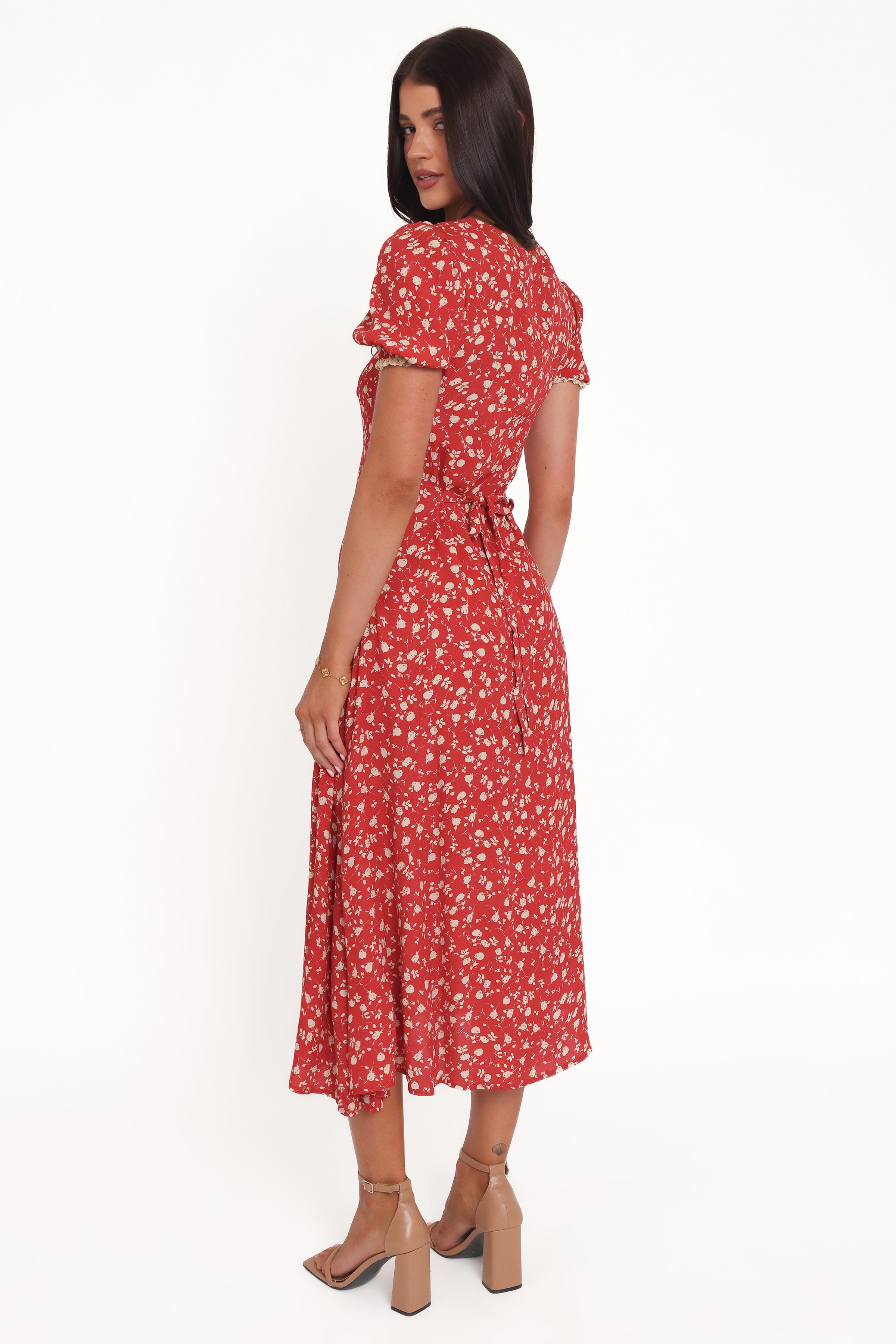DRESSES Francine Lace Midi Dress - Red Floral