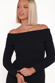 DRESSES Francisco Long Sleeve Mini Dress - Black