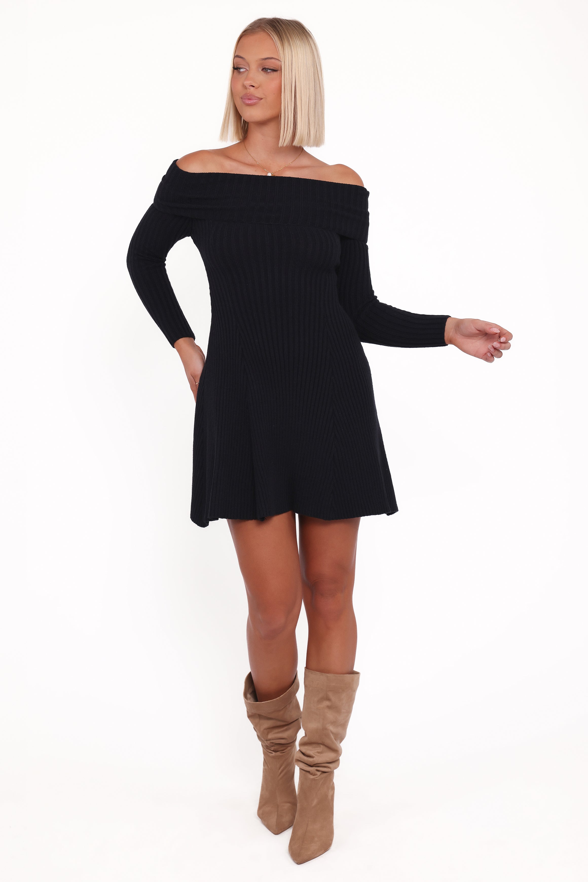 DRESSES Francisco Long Sleeve Mini Dress - Black