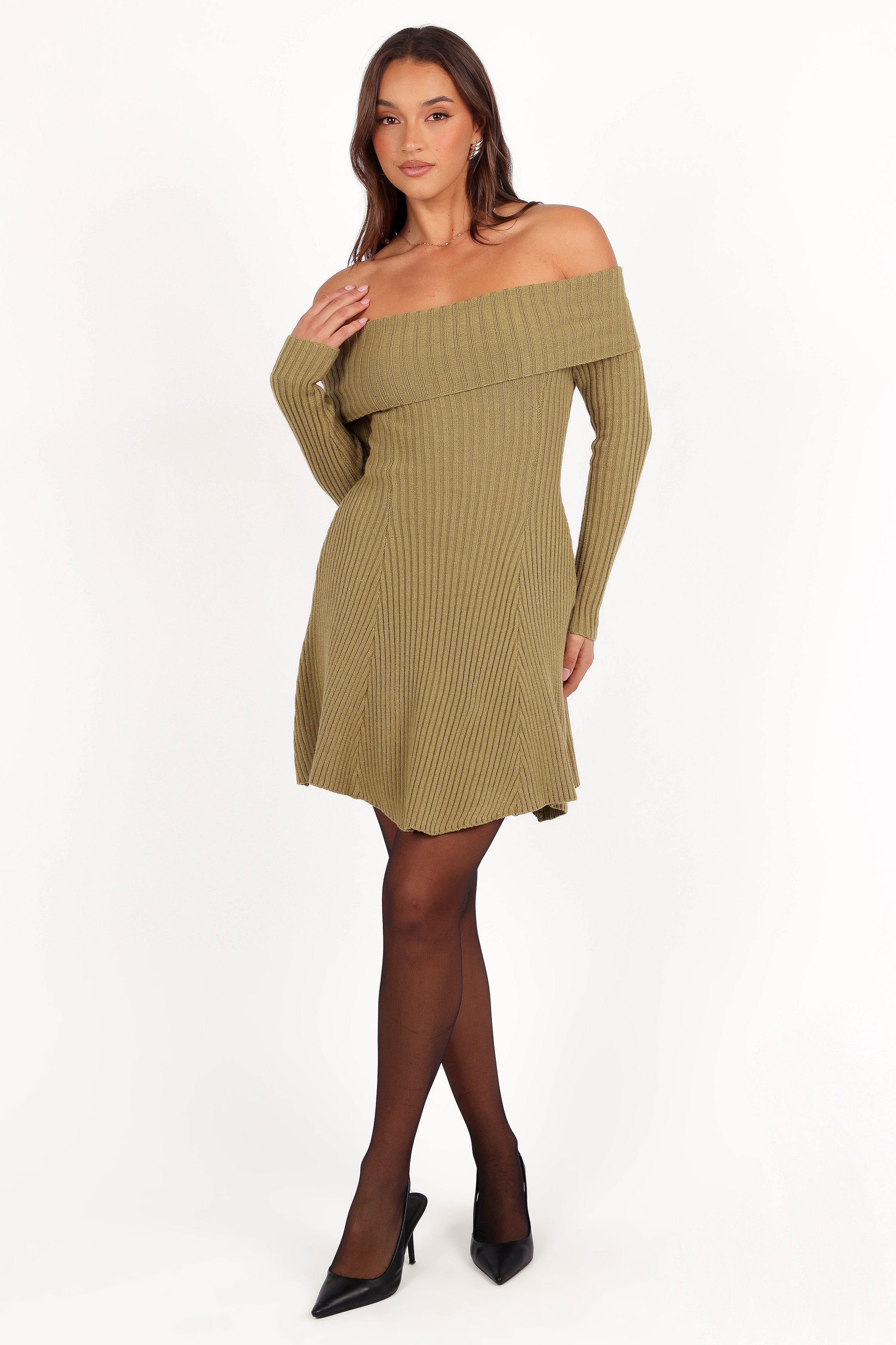 DRESSES Francisco Long Sleeve Mini Dress - Olive