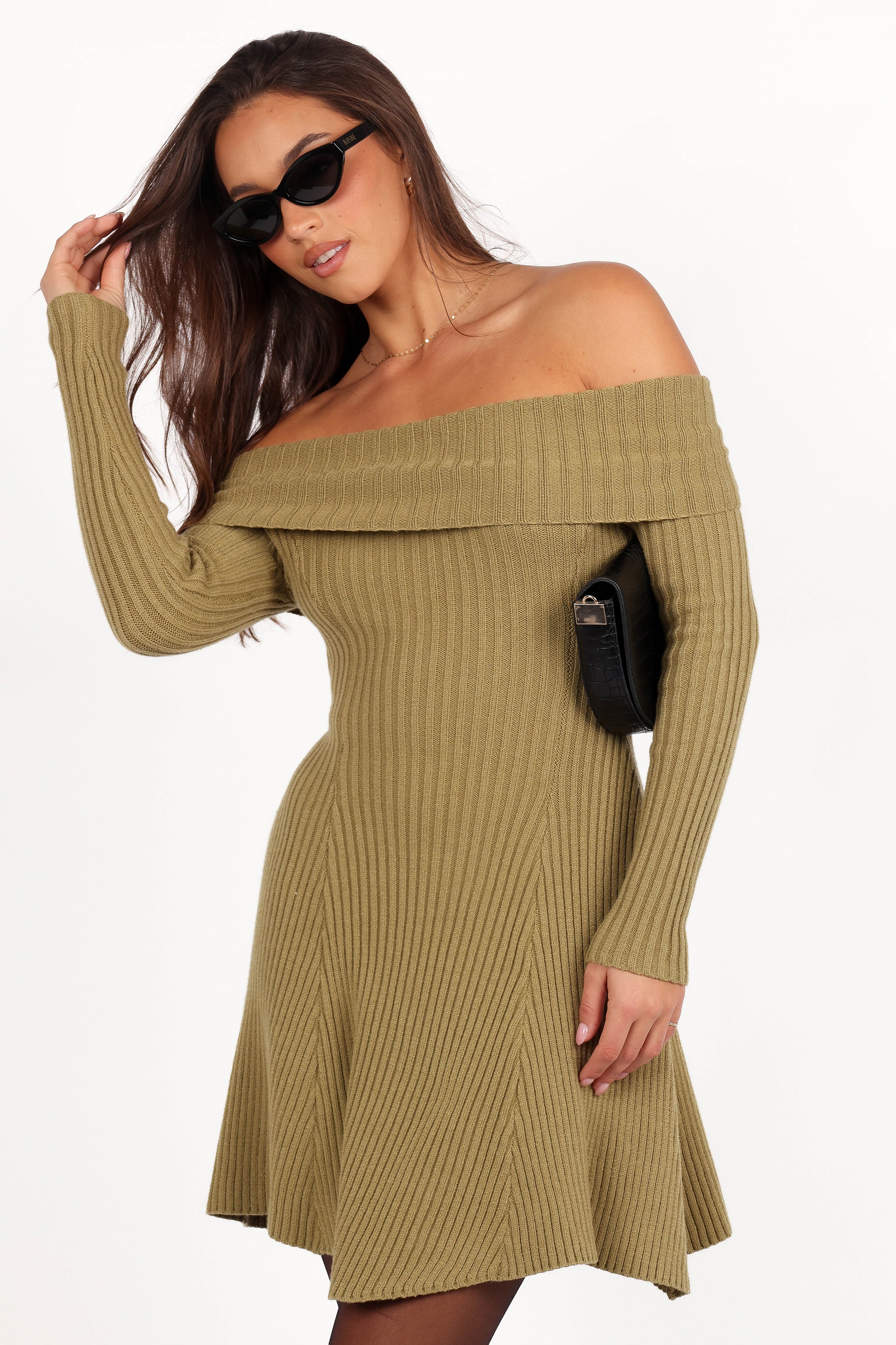 DRESSES Francisco Long Sleeve Mini Dress - Olive