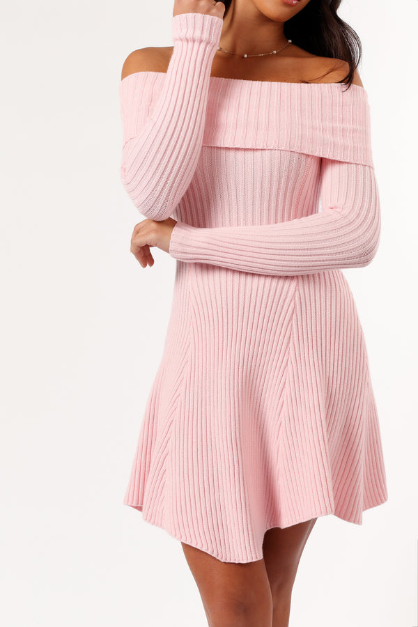 DRESSES @Francisco Long Sleeve Mini Dress - Pink