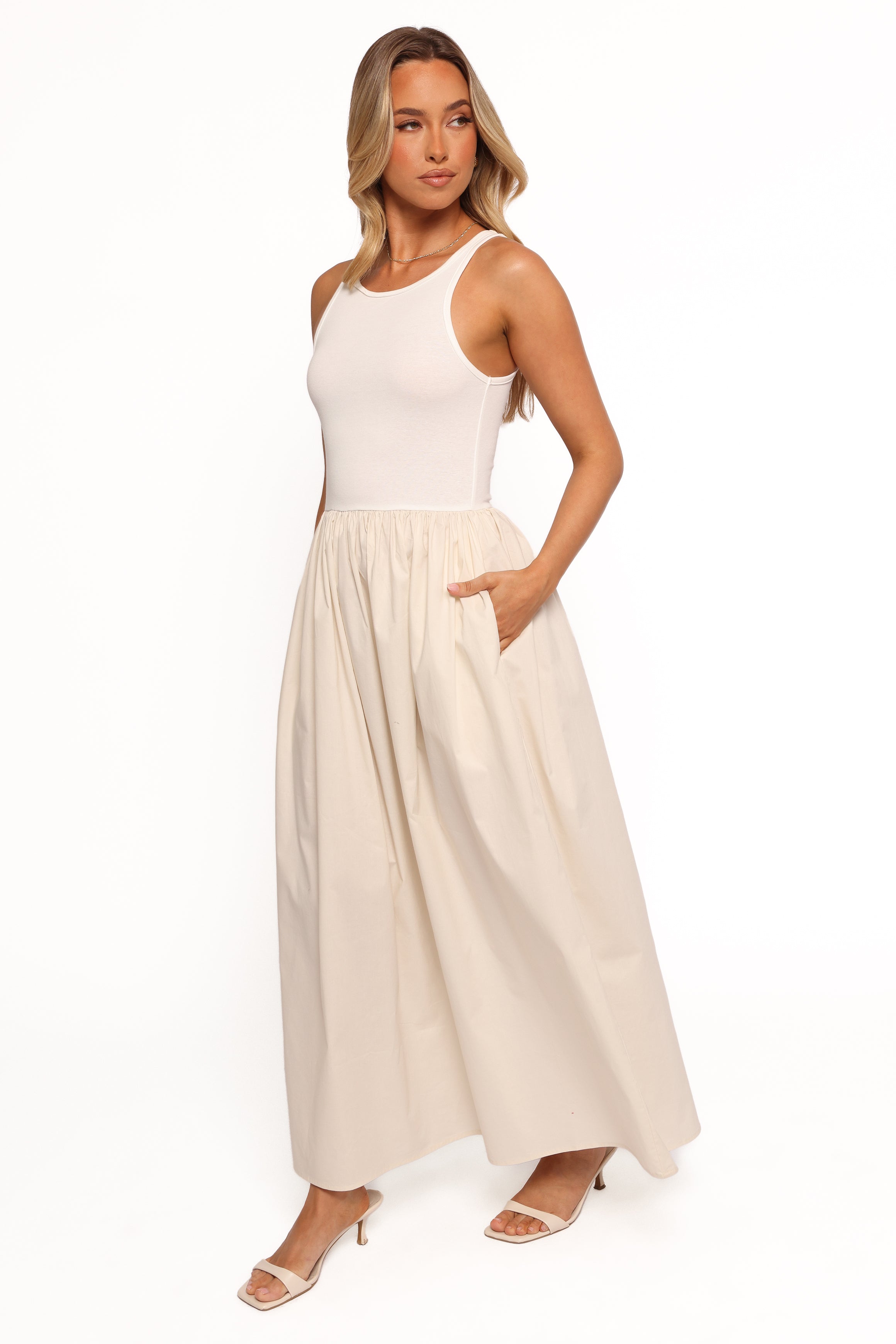 DRESSES Franki Midi Dress - White Cream