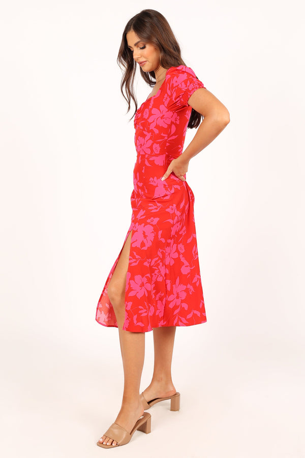 DRESSES @Frankie Dress - Red Pink Floral