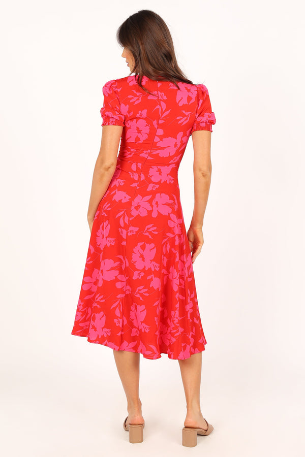 DRESSES @Frankie Dress - Red Pink Floral