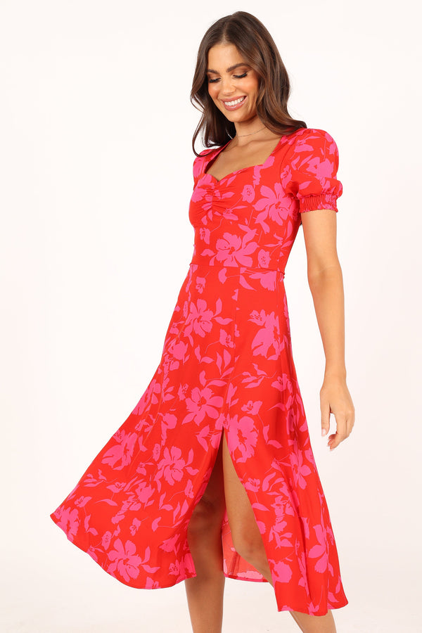 DRESSES @Frankie Dress - Red Pink Floral