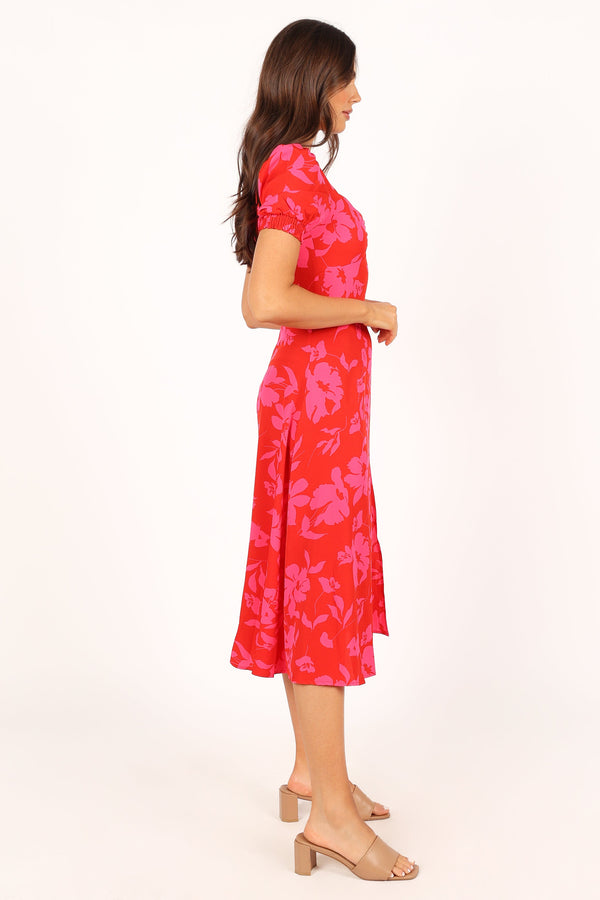 DRESSES @Frankie Dress - Red Pink Floral