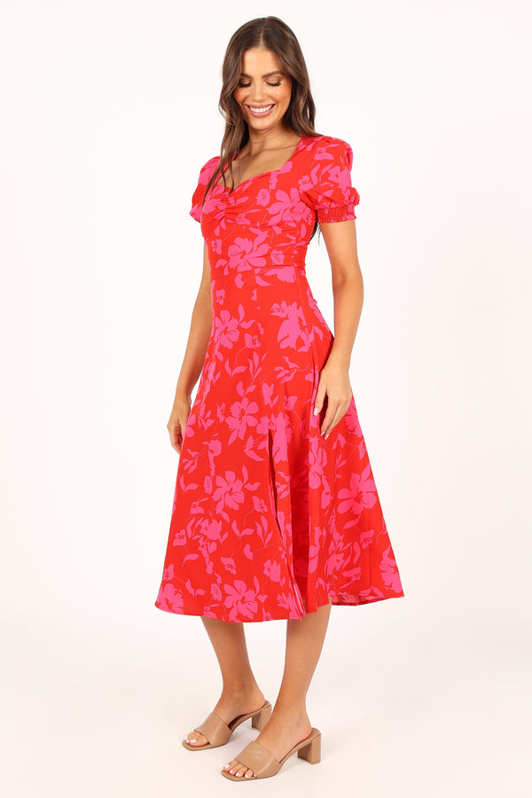 DRESSES @Frankie Dress - Red Pink Floral