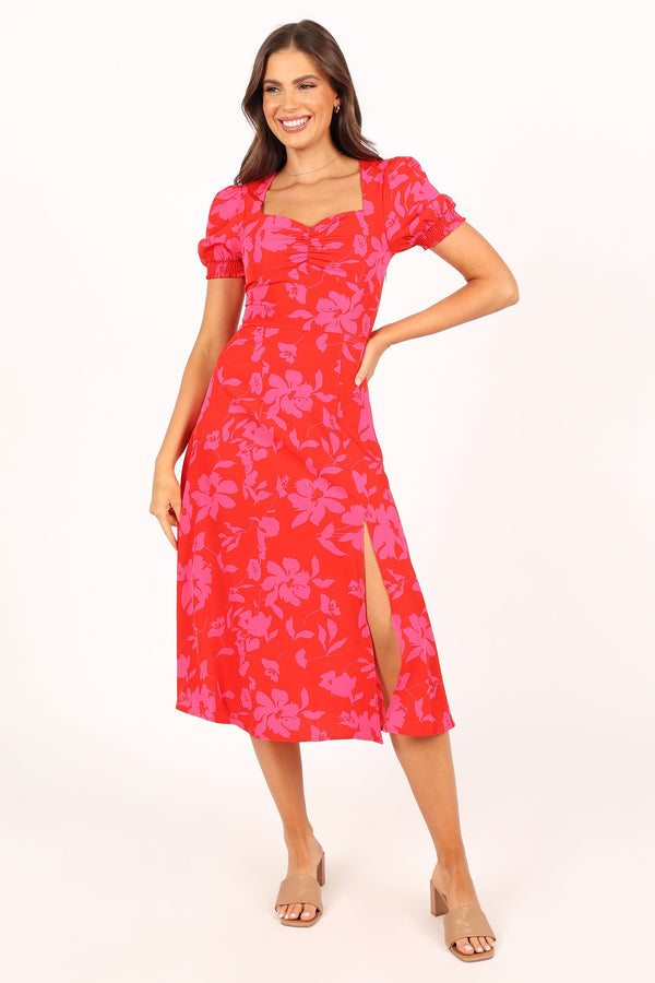 DRESSES @Frankie Dress - Red Pink Floral