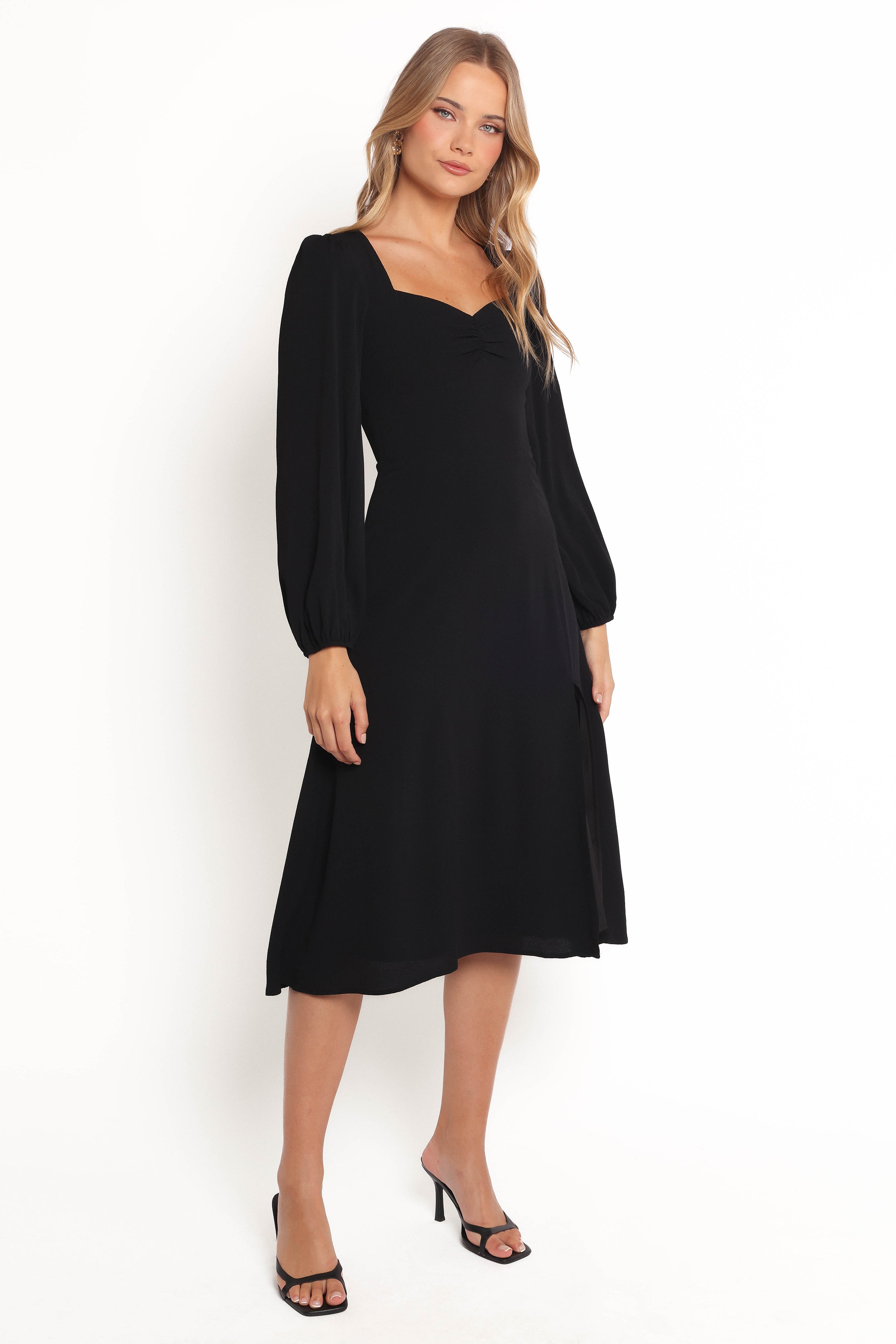 DRESSES Franklin Long Sleeve Midi Dress - Black