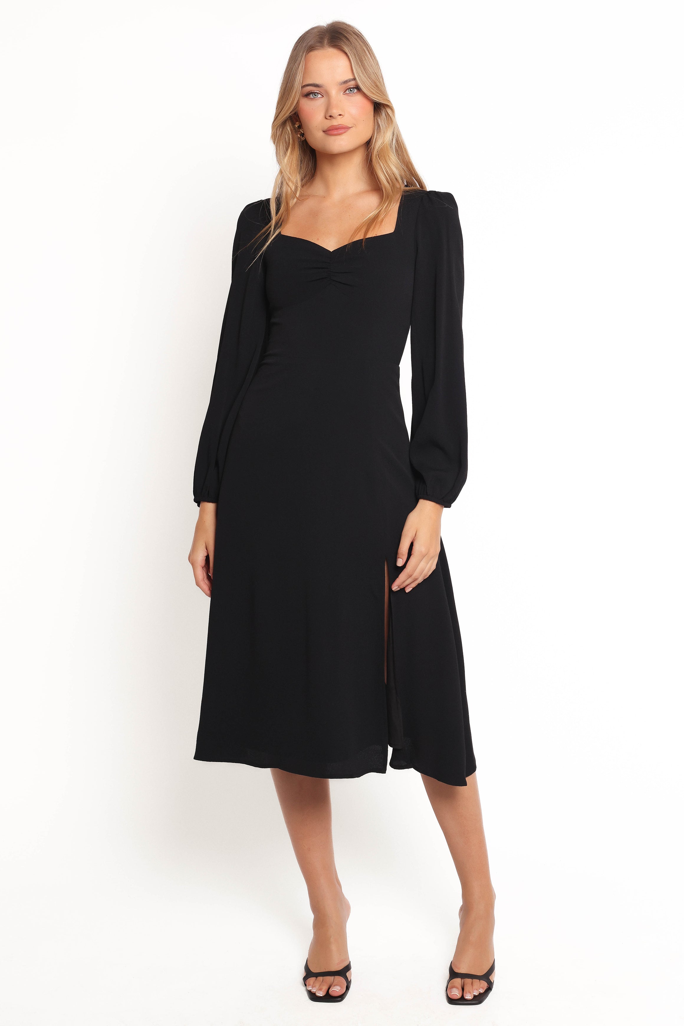 DRESSES Franklin Long Sleeve Midi Dress - Black