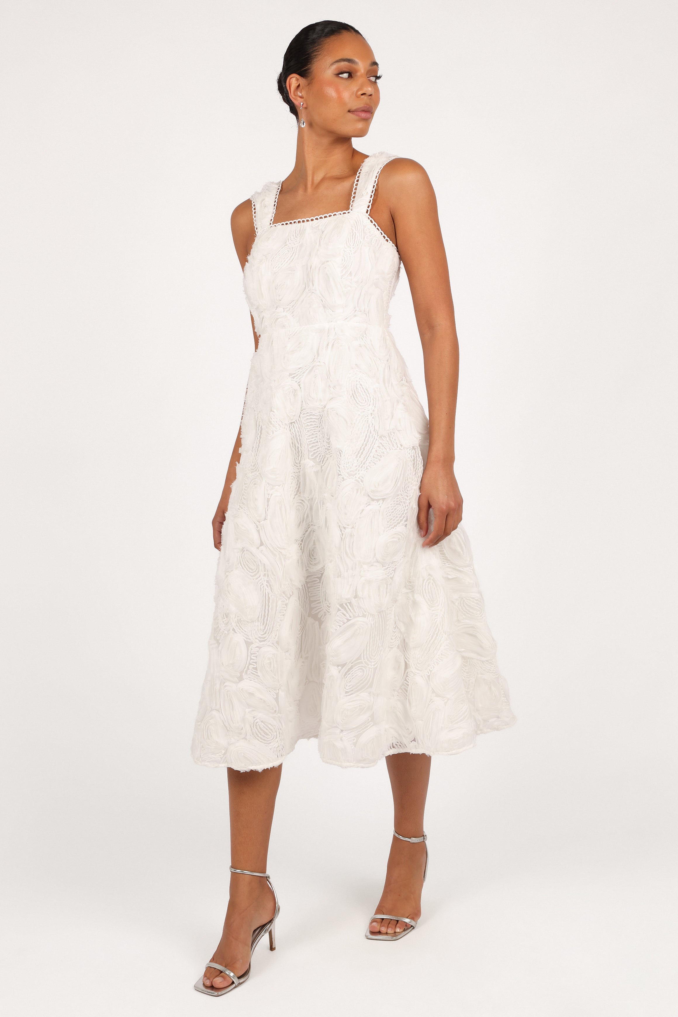 DRESSES Gabbie Midi Dress - White