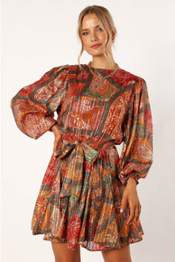 DRESSES @Gabriel Longsleeve Mini Dress - Multicoloured