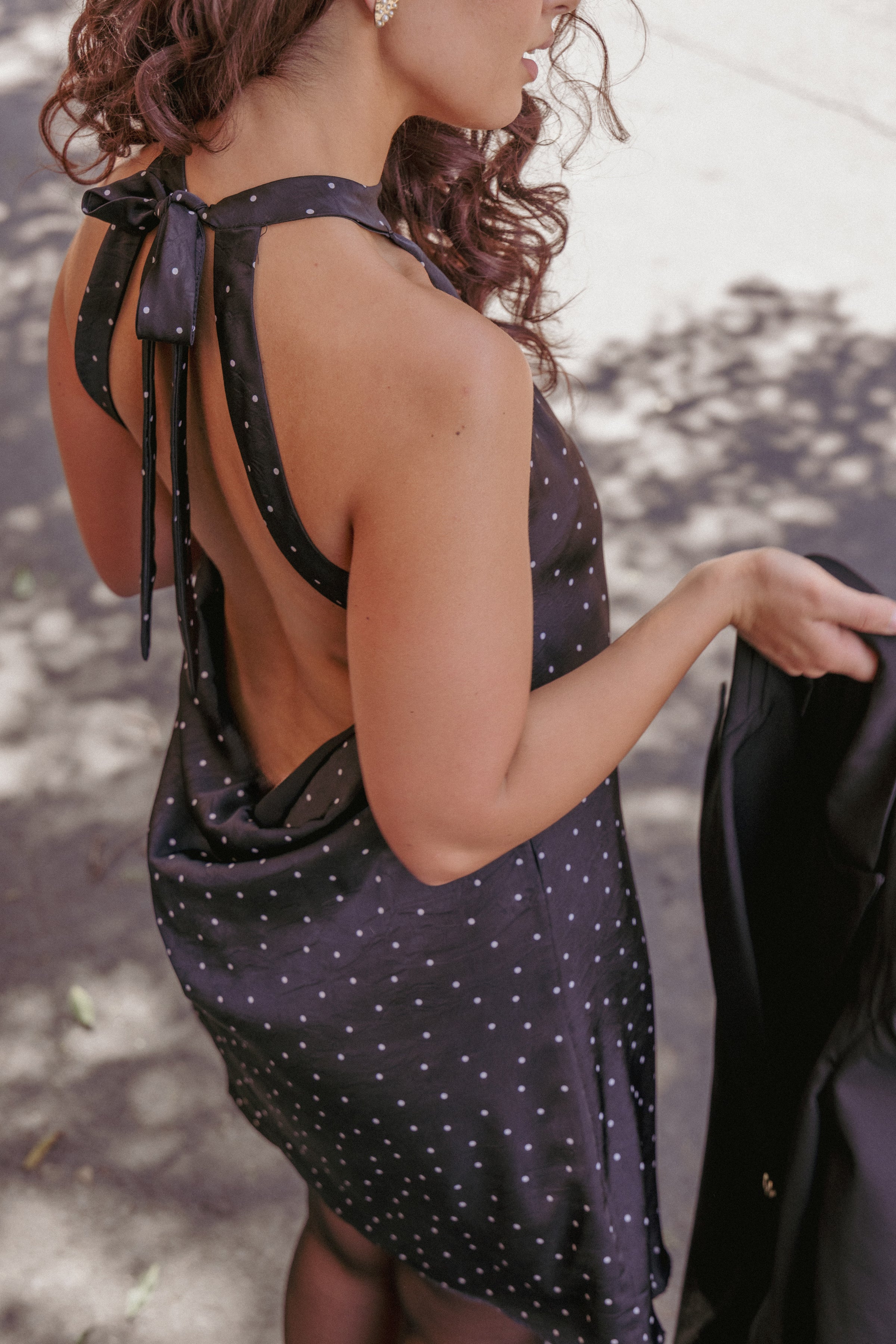 DRESSES Gabrielle Mini Dress - Black Polka Dot