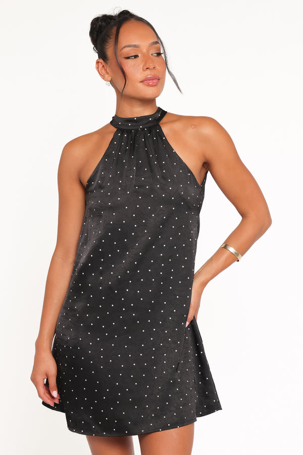 DRESSES Gabrielle Mini Dress - Black Polka Dot