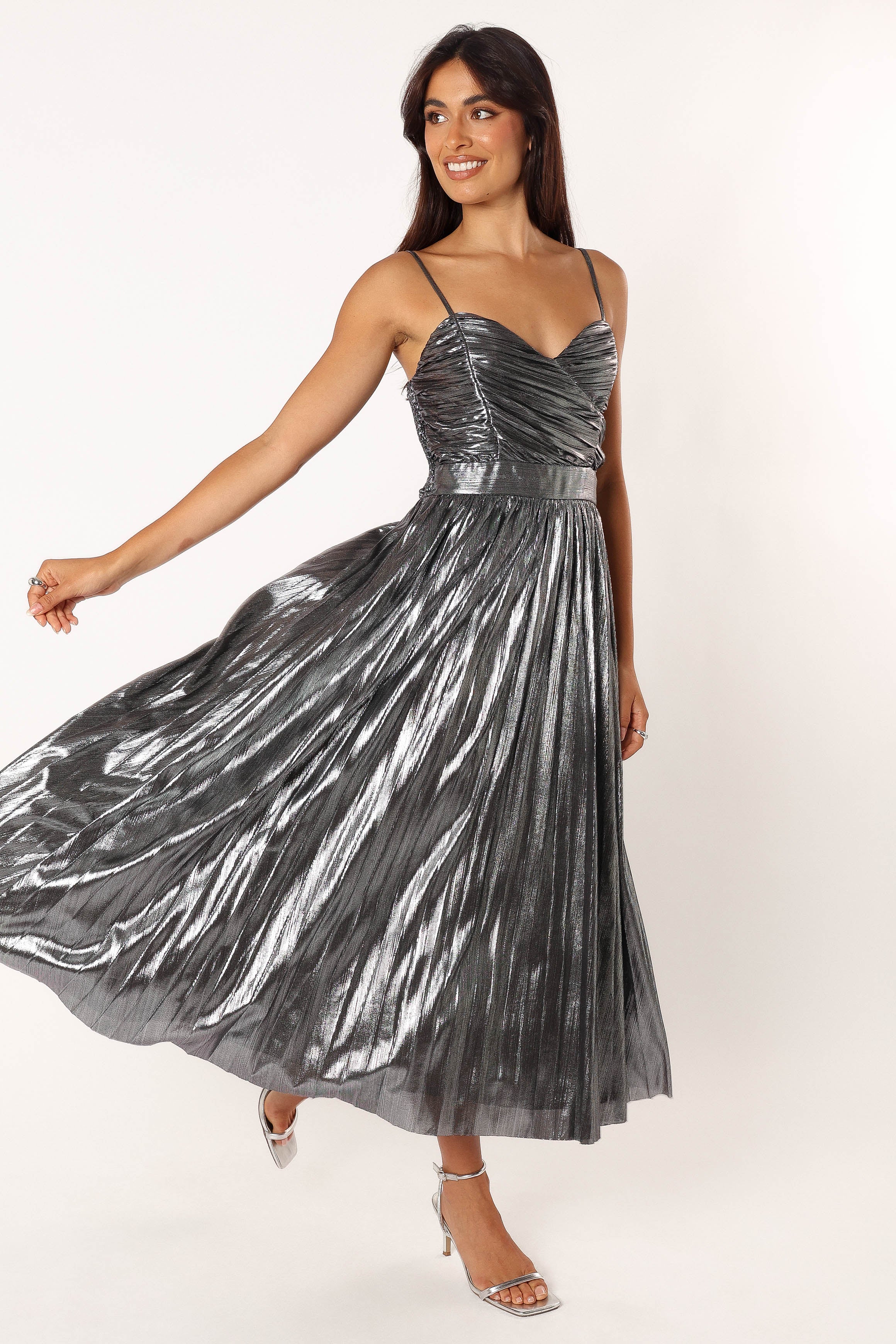 DRESSES @Gaia Maxi Dress - Silver
